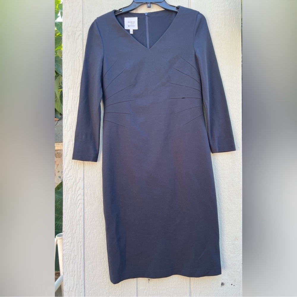 Akris punto long sleeve midi dress